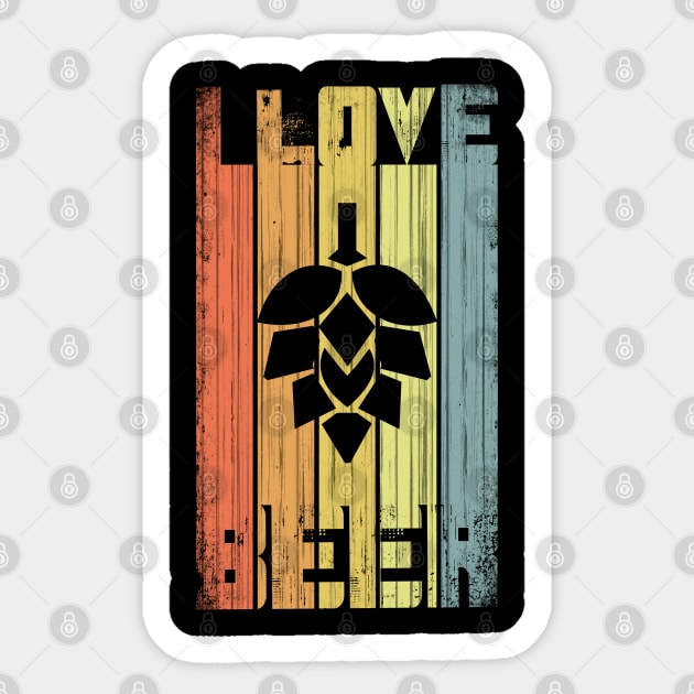 I Love Beer Retro Hop Drinking Beer Brew Gift Sticker by stayilbee